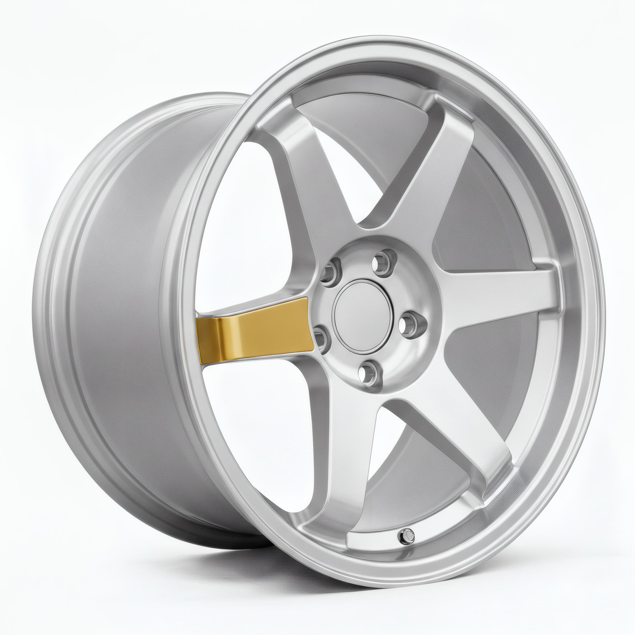 Kaizen 001 TE37-inspired 6-spoke aftermarket wheel