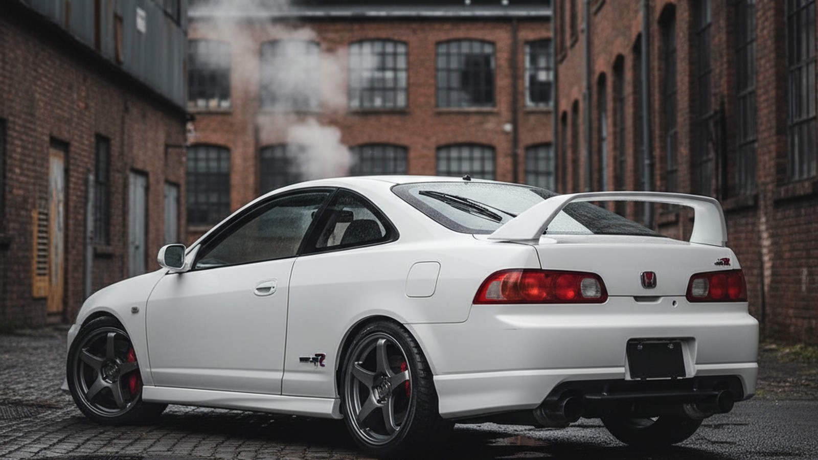 Honda Integra Type R (DC5) on custom aftermarket wheels, front three-quarter view